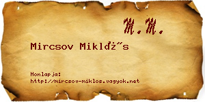 Mircsov Miklós névjegykártya