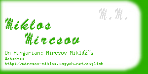 miklos mircsov business card